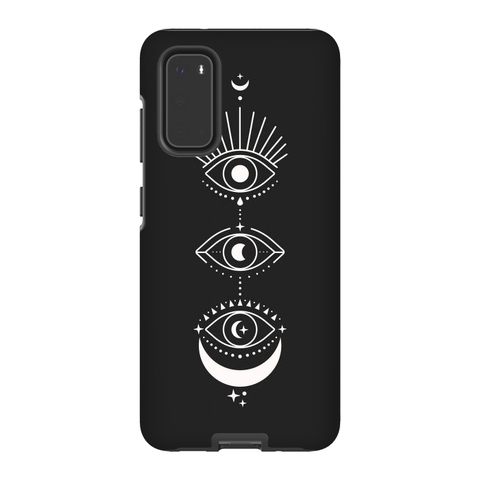 Galaxy S20 StrongFit Black Eyes Moon Phases by ArtPrInk