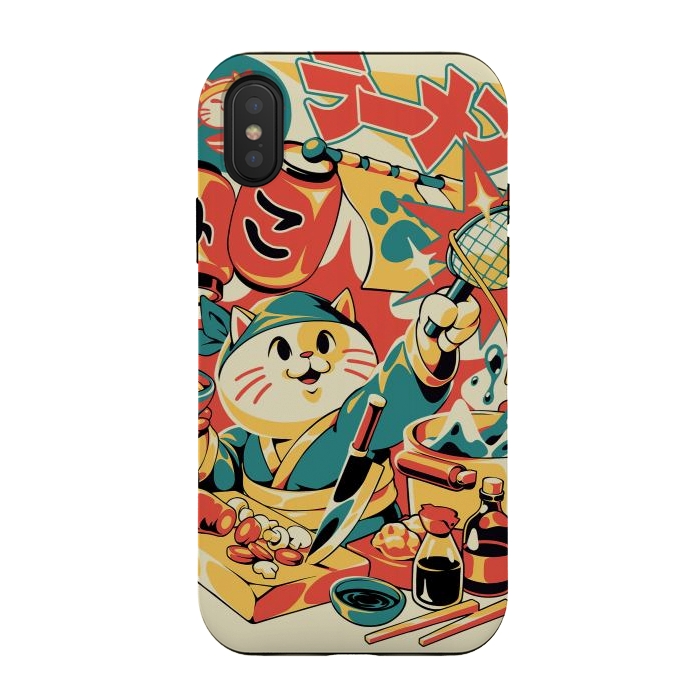 iPhone Xs / X StrongFit Neko Ramen by Ilustrata