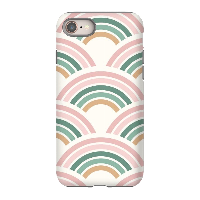 iPhone 8 StrongFit Blush & Green Rainbow Pattern by ArtPrInk