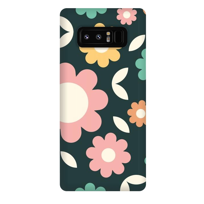 Galaxy Note 8 StrongFit Rainbow Flowers by ArtPrInk