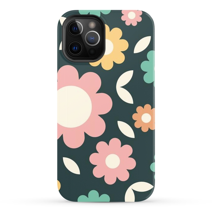iPhone 12 Pro StrongFit Rainbow Flowers by ArtPrInk