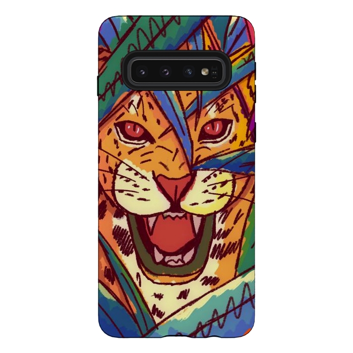 Galaxy S10 StrongFit The jungle cat by Steve Wade (Swade)