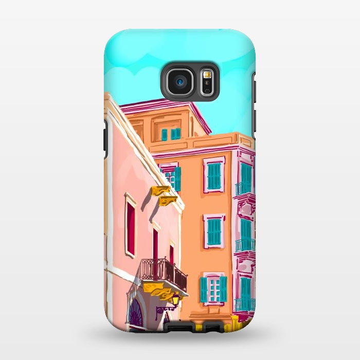 Galaxy S7 EDGE StrongFit Colorful Houses by Uma Prabhakar Gokhale