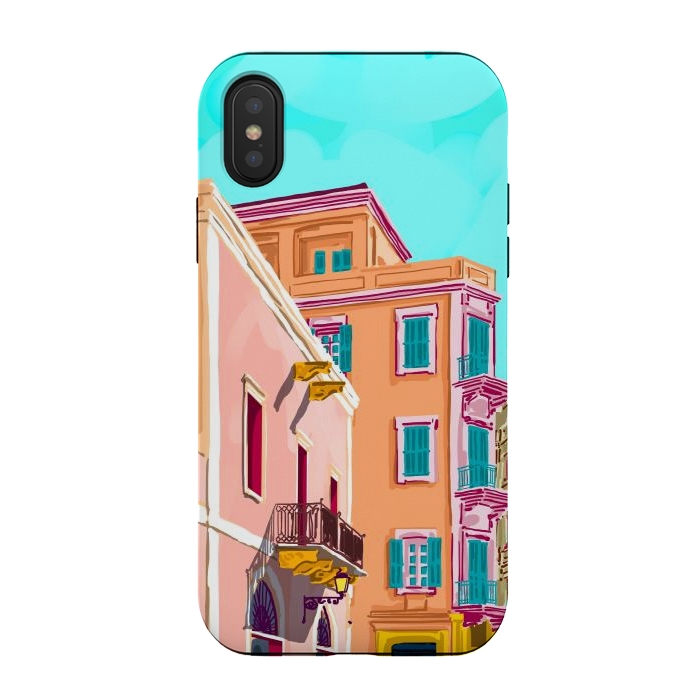 iPhone Xs / X StrongFit Colorful Houses by Uma Prabhakar Gokhale