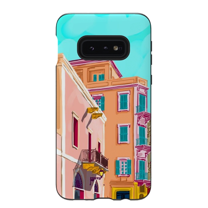 Galaxy S10e StrongFit Colorful Houses by Uma Prabhakar Gokhale