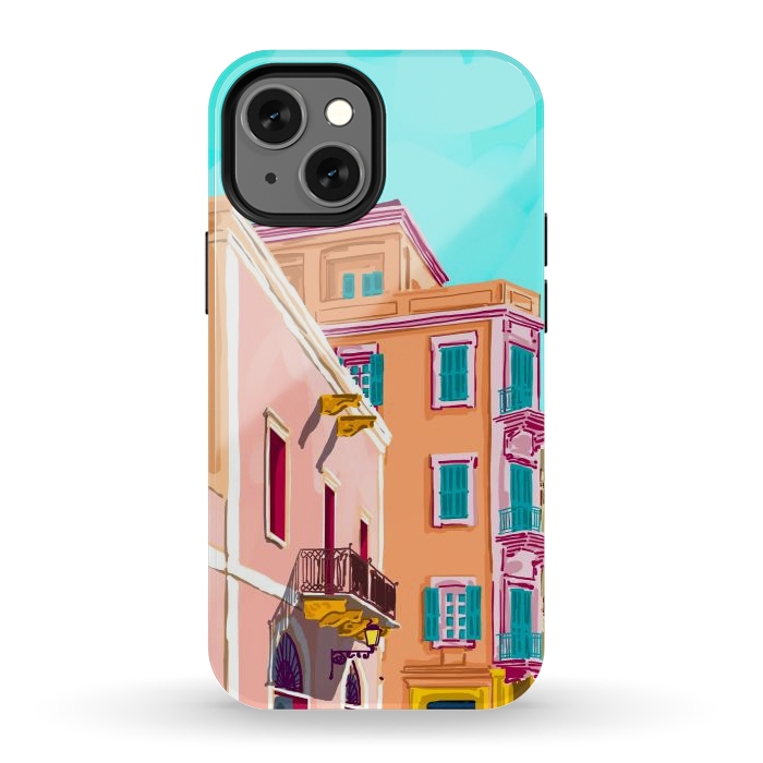 iPhone 13 mini StrongFit Colorful Houses by Uma Prabhakar Gokhale
