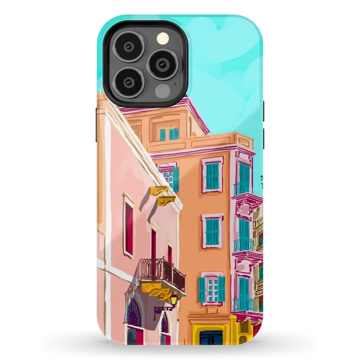 iPhone 13 Pro Max StrongFit Colorful Houses by Uma Prabhakar Gokhale