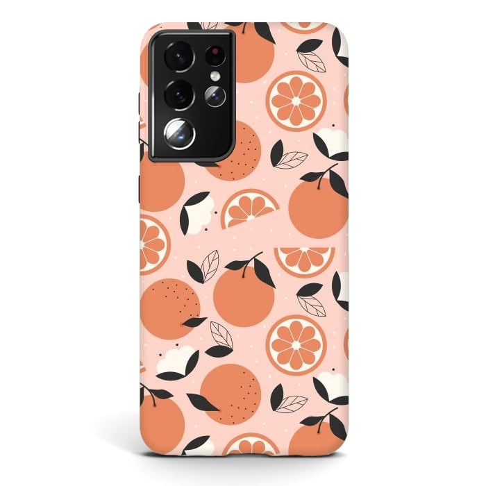Galaxy S21 ultra StrongFit Oranges by ArtPrInk