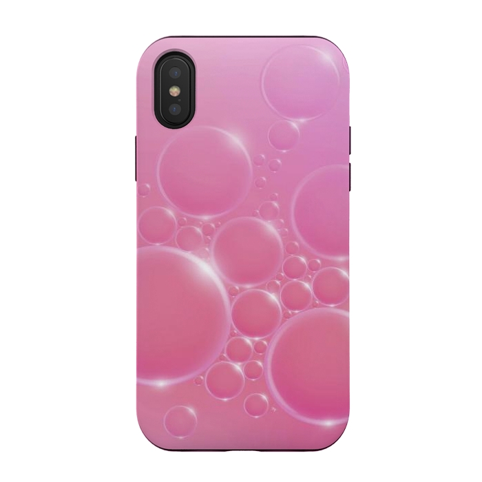 iPhone Xs / X StrongFit Pink Bubbles by Martina