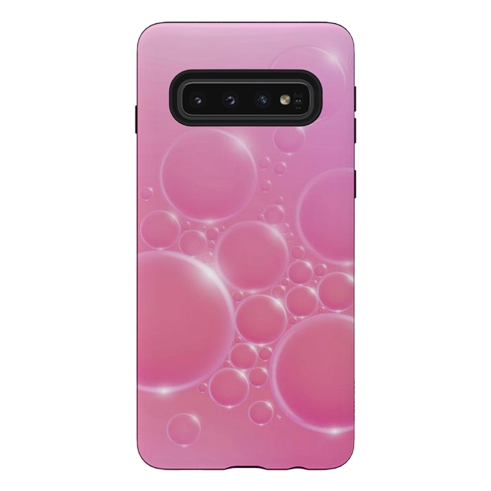 Galaxy S10 StrongFit Pink Bubbles by Martina