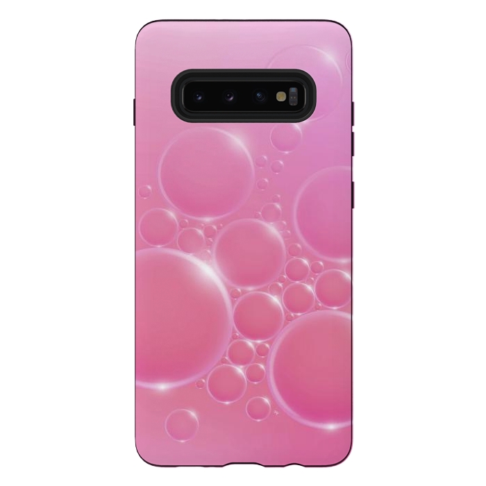 Galaxy S10 plus StrongFit Pink Bubbles by Martina