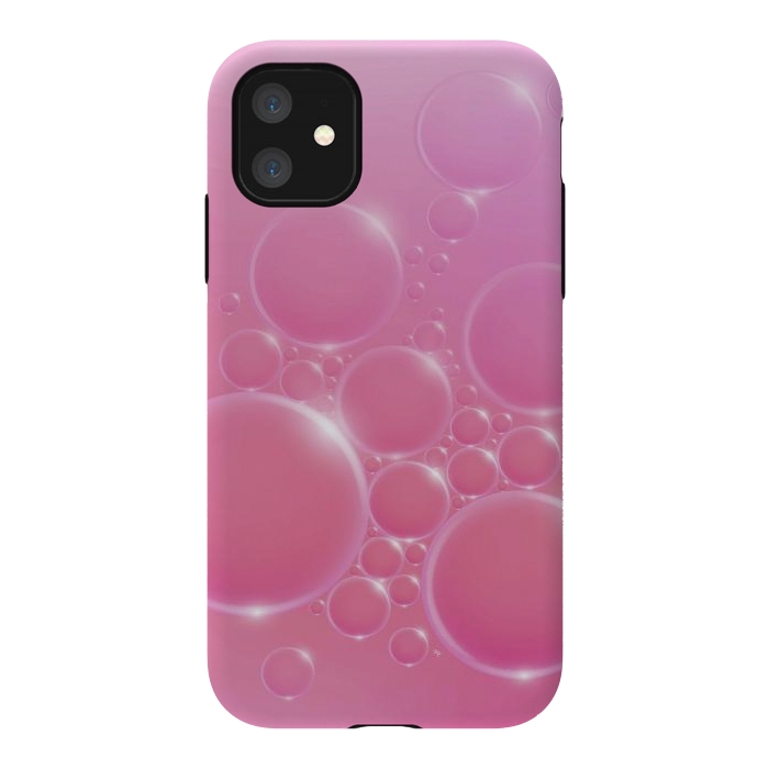 iPhone 11 StrongFit Pink Bubbles by Martina