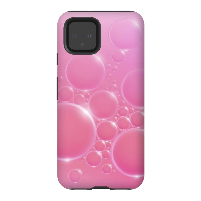 Pixel 4 StrongFit Pink Bubbles by Martina