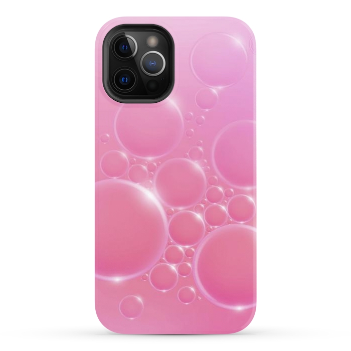 iPhone 12 Pro StrongFit Pink Bubbles by Martina