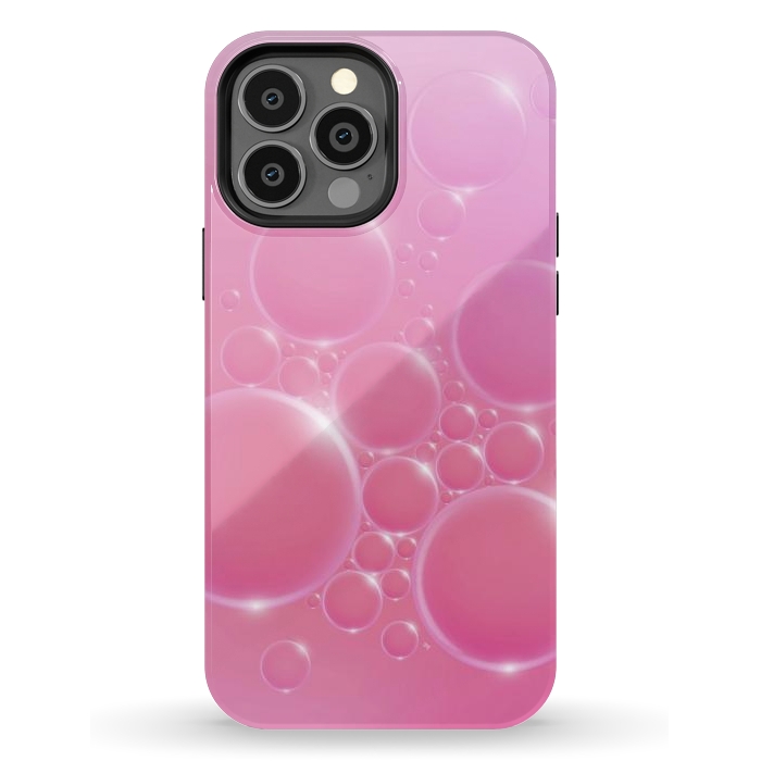 iPhone 13 Pro Max StrongFit Pink Bubbles by Martina