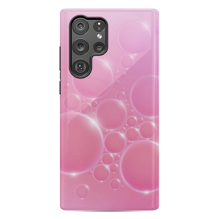 Galaxy S22 Ultra StrongFit Pink Bubbles by Martina