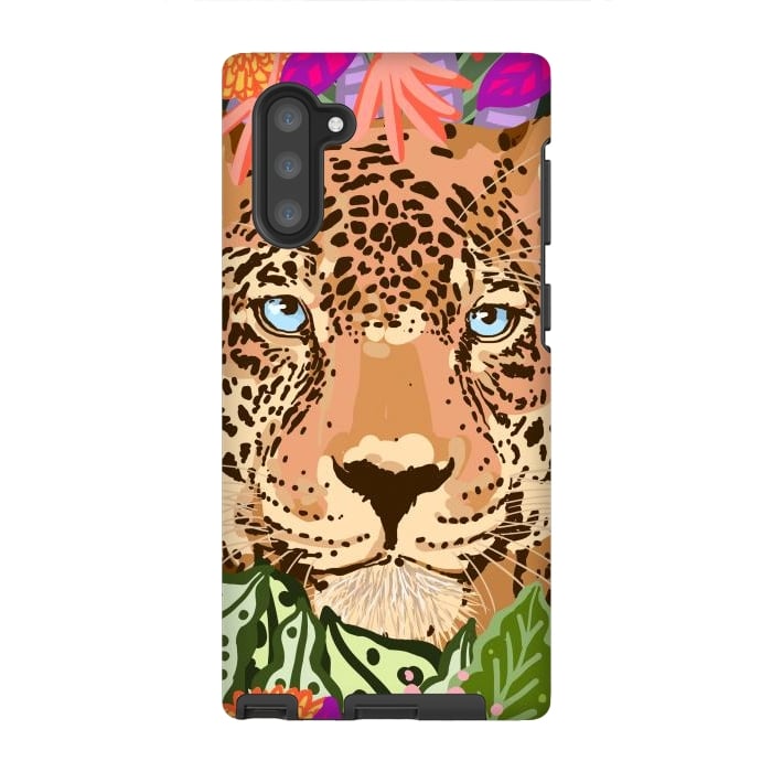 Galaxy Note 10 StrongFit Peek A Boo Leopard by Uma Prabhakar Gokhale