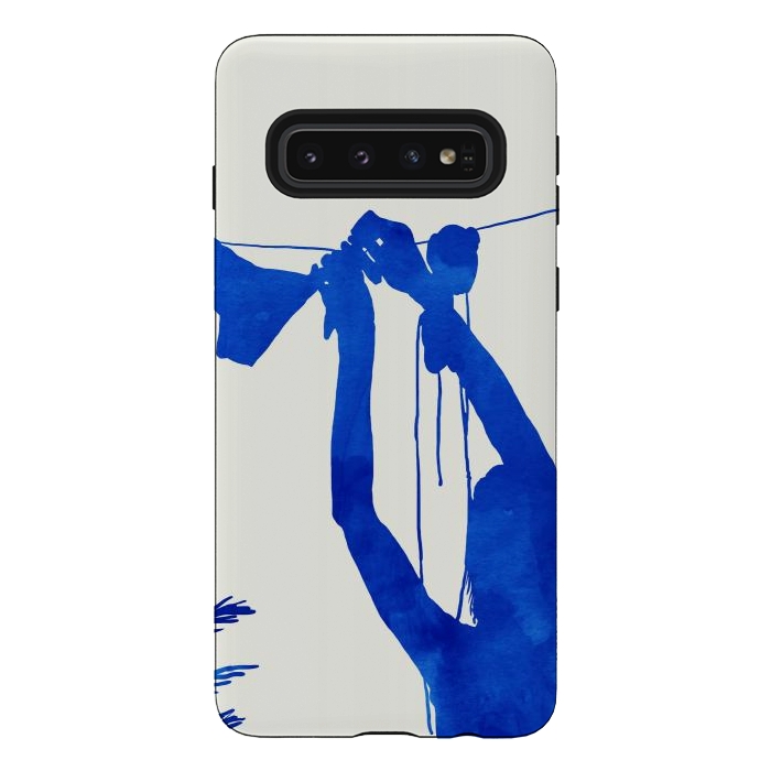 Galaxy S10 StrongFit Blue Nude Vacay Matisse by Uma Prabhakar Gokhale