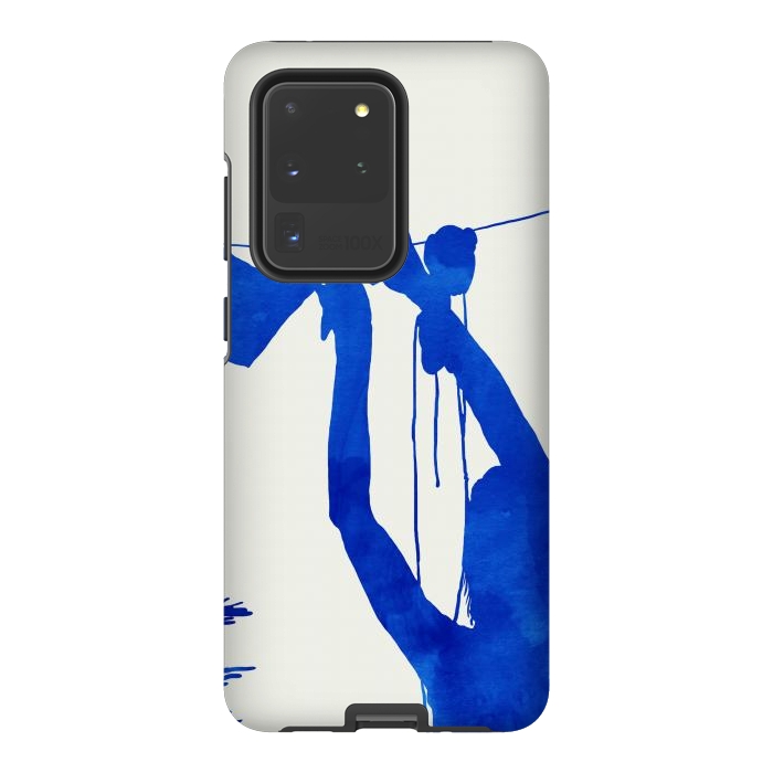 Galaxy S20 Ultra StrongFit Blue Nude Vacay Matisse by Uma Prabhakar Gokhale