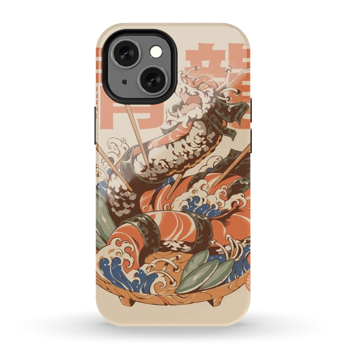 iPhone 12 mini StrongFit Dragon Sushi by Ilustrata