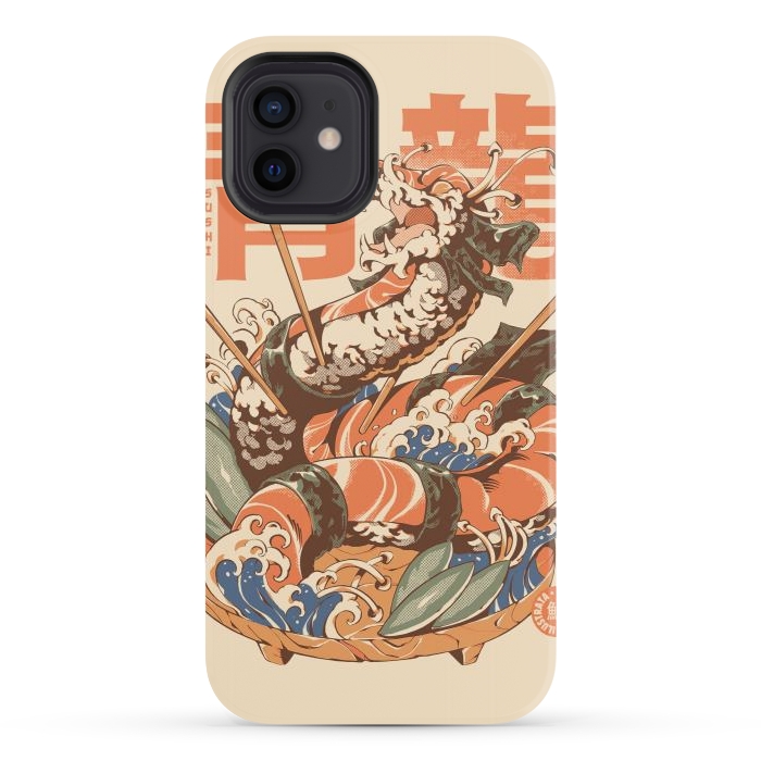 iPhone 12 StrongFit Dragon Sushi por Ilustrata