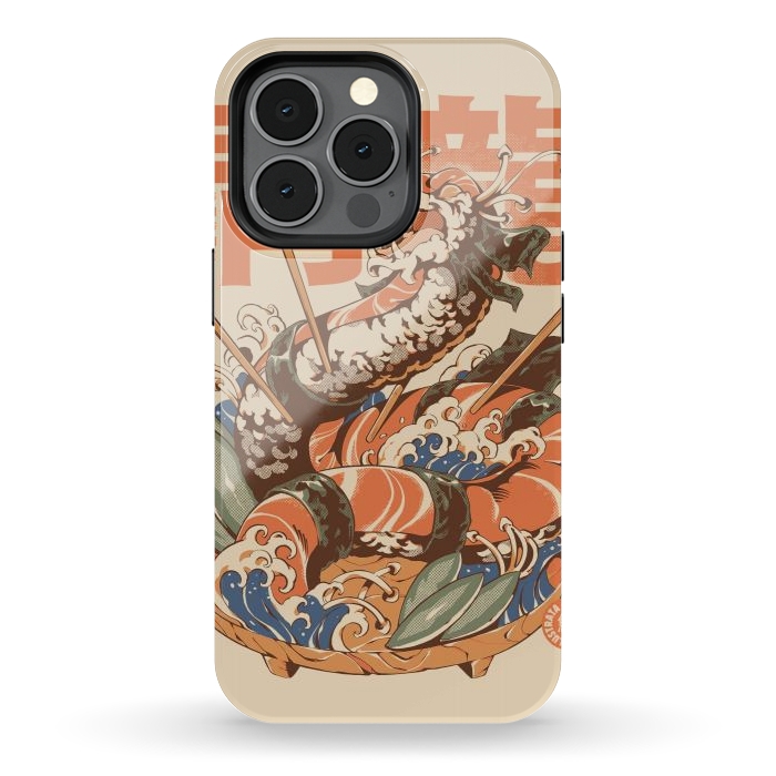 iPhone 13 pro StrongFit Dragon Sushi by Ilustrata