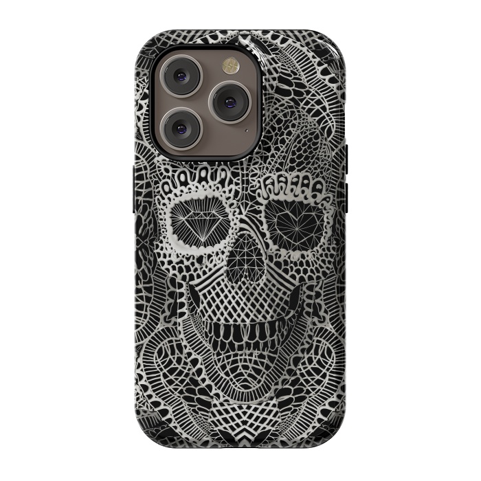 iPhone 14 Pro StrongFit Lace Skull by Ali Gulec
