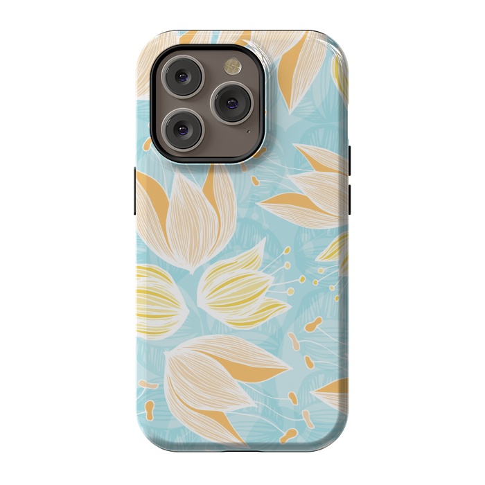 iPhone 14 Pro StrongFit Blumen Blue by Anchobee