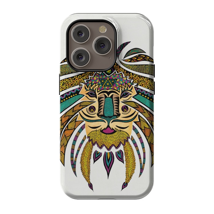 iPhone 14 Pro StrongFit Emperor Tribal Lion by Pom Graphic Design