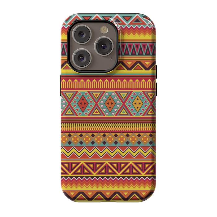 iPhone 14 Pro StrongFit AZTEC PATTERN by Diego Tirigall