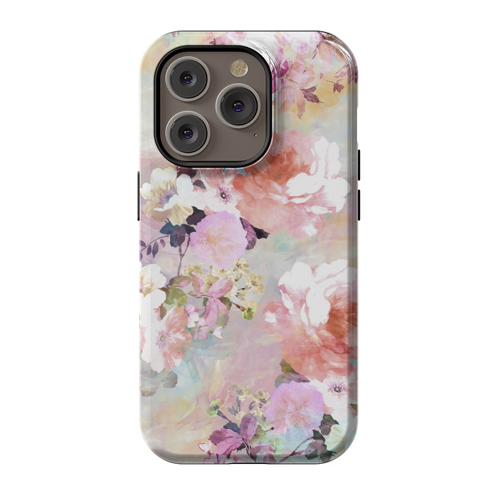 iPhone 14 Pro StrongFit Watercolor Flowers by Girly Trend