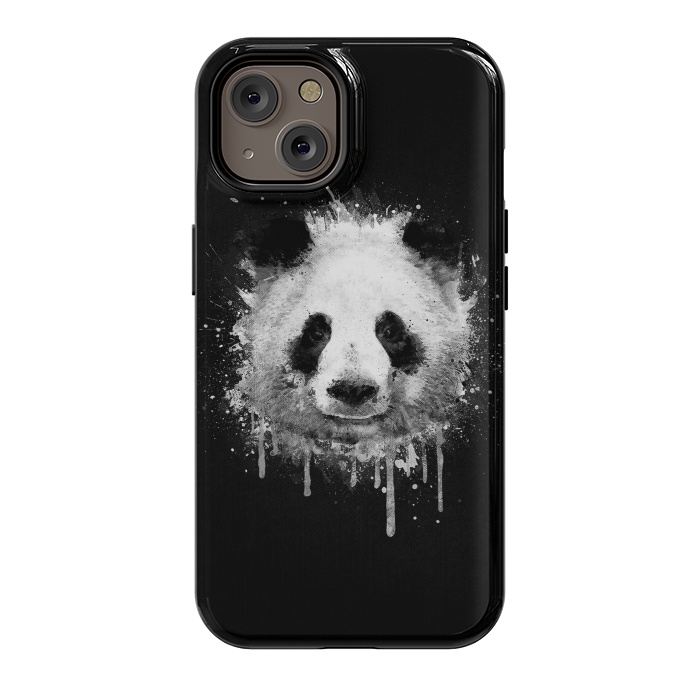 iPhone 14 StrongFit Panda Portrait in Black White by Philipp Rietz