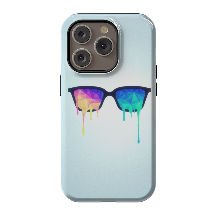 iPhone 14 Pro StrongFit Psychedelic Nerd Glasses with Melting lsdtrippy by Philipp Rietz