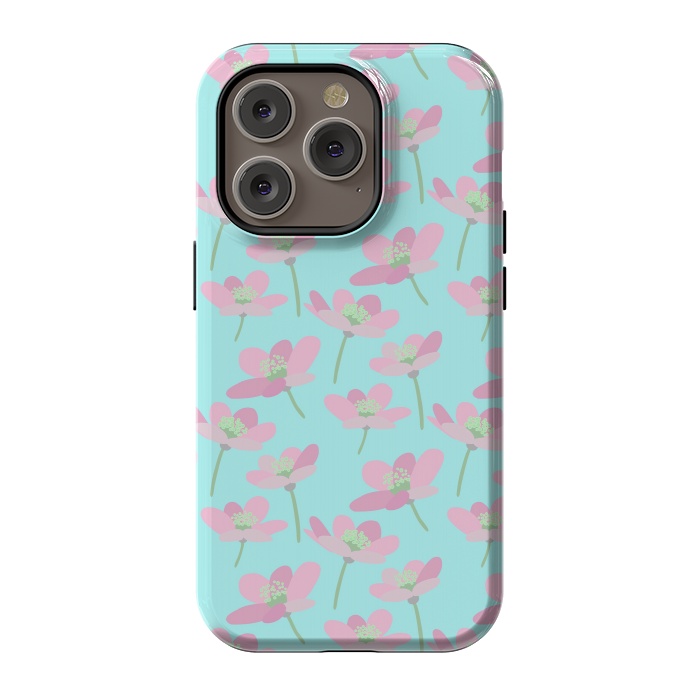 iPhone 14 Pro StrongFit Pastel Floral by Leska Hamaty