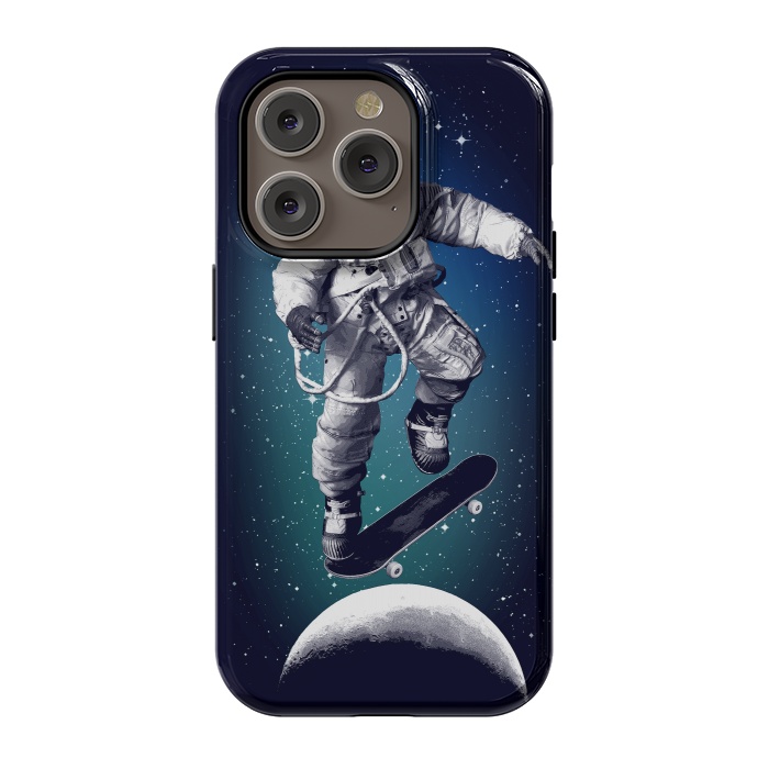 iPhone 14 Pro StrongFit Skateboarding astronaut by Mitxel Gonzalez