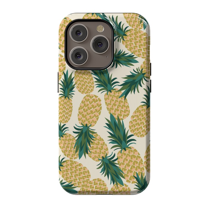 iPhone 14 Pro StrongFit Pineapples by Laura Grant