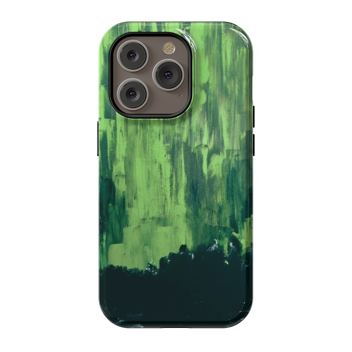 iPhone 14 Pro StrongFit Lime Green Northern Lights by ANoelleJay