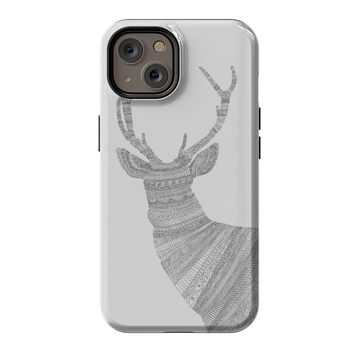 iPhone 14 StrongFit Stag Grey Poster grey by Florent Bodart