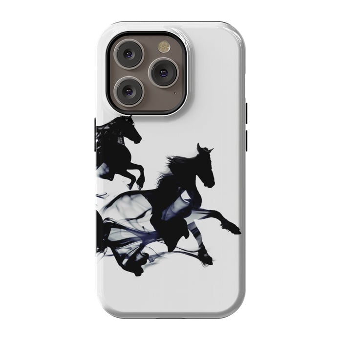 iPhone 14 Pro StrongFit Black Horses by Róbert Farkas