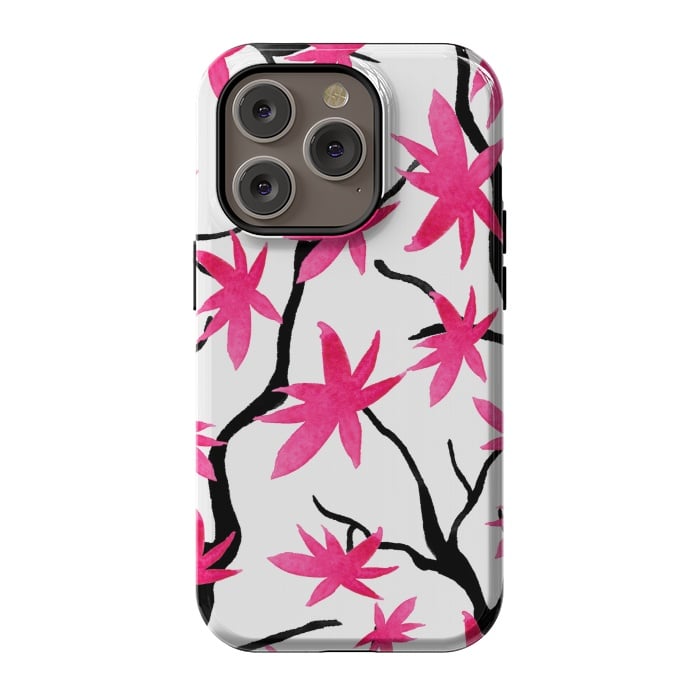iPhone 14 Pro StrongFit Pink Blossoms by Amaya Brydon