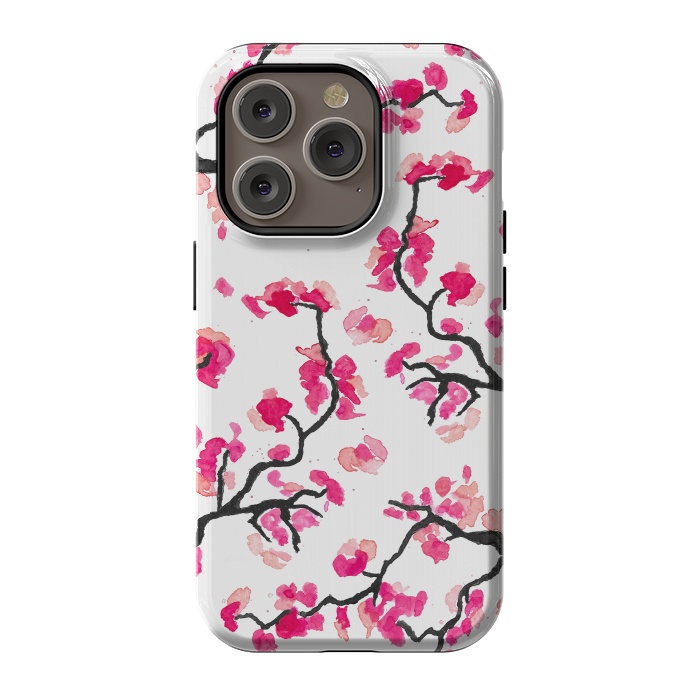 iPhone 14 Pro StrongFit Japanese Cherry Blossoms by Amaya Brydon