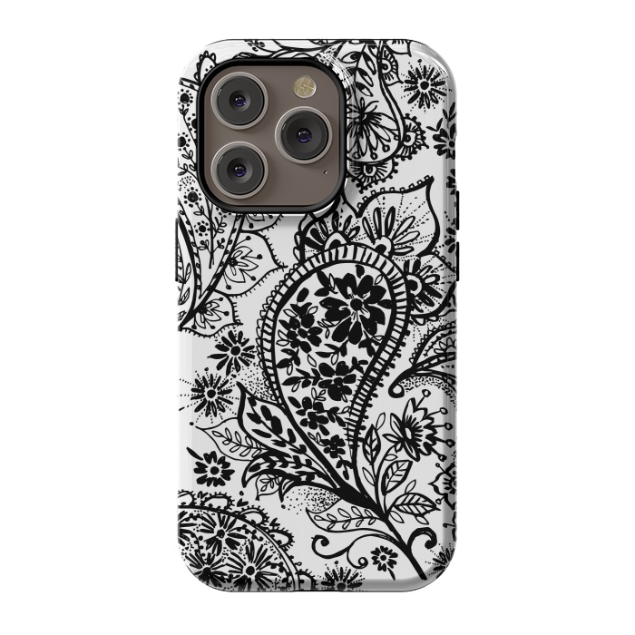 iPhone 14 Pro StrongFit Ink paisley by Laura Grant