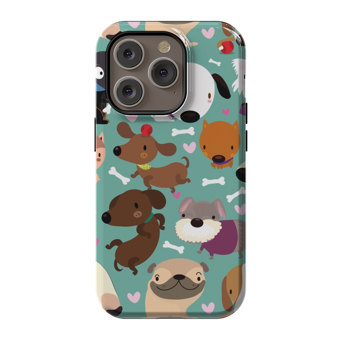 iPhone 14 Pro StrongFit Happy dogs by Maria Jose Da Luz