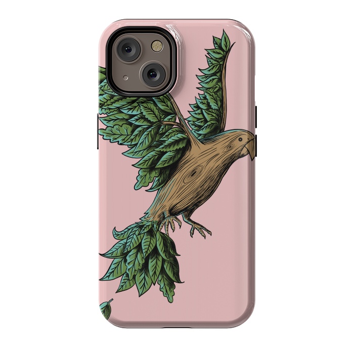 iPhone 14 StrongFit Wood Bird by Coffee Man