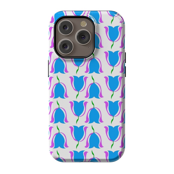 iPhone 14 Pro StrongFit Tulip Love Blue by Bettie * Blue