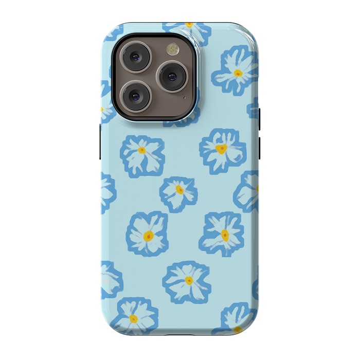 iPhone 14 Pro StrongFit Happy Daysies by Bettie * Blue