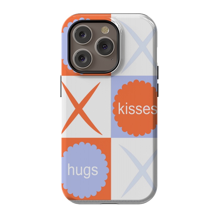 iPhone 14 Pro StrongFit X's & O's -Orange/Lavender by Bettie * Blue