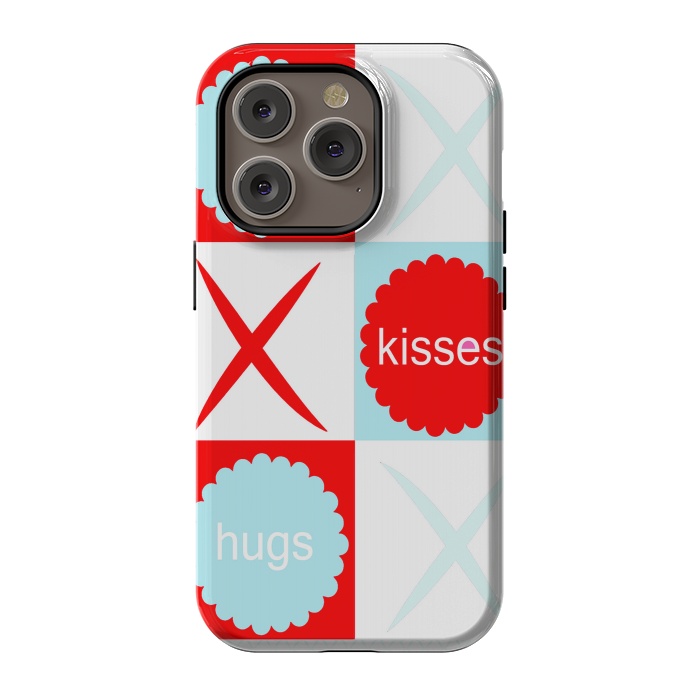 iPhone 14 Pro StrongFit Hugs & Kissies by Bettie * Blue