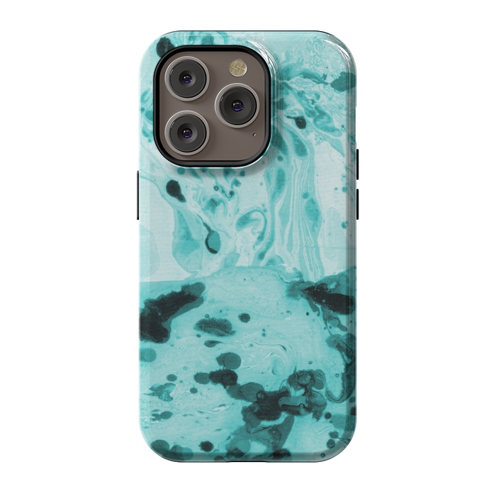 iPhone 14 Pro StrongFit Turquoise Marble by Laura Grant