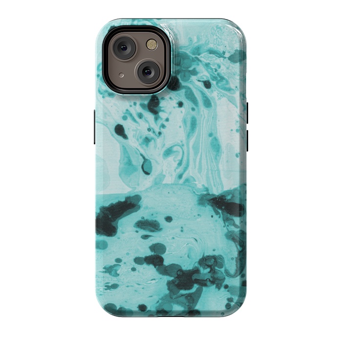 iPhone 14 StrongFit Turquoise Marble by Laura Grant